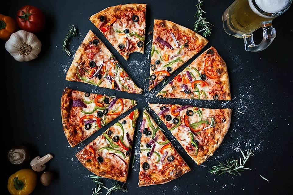 Beef Pizza With Cheese And Mushrooms